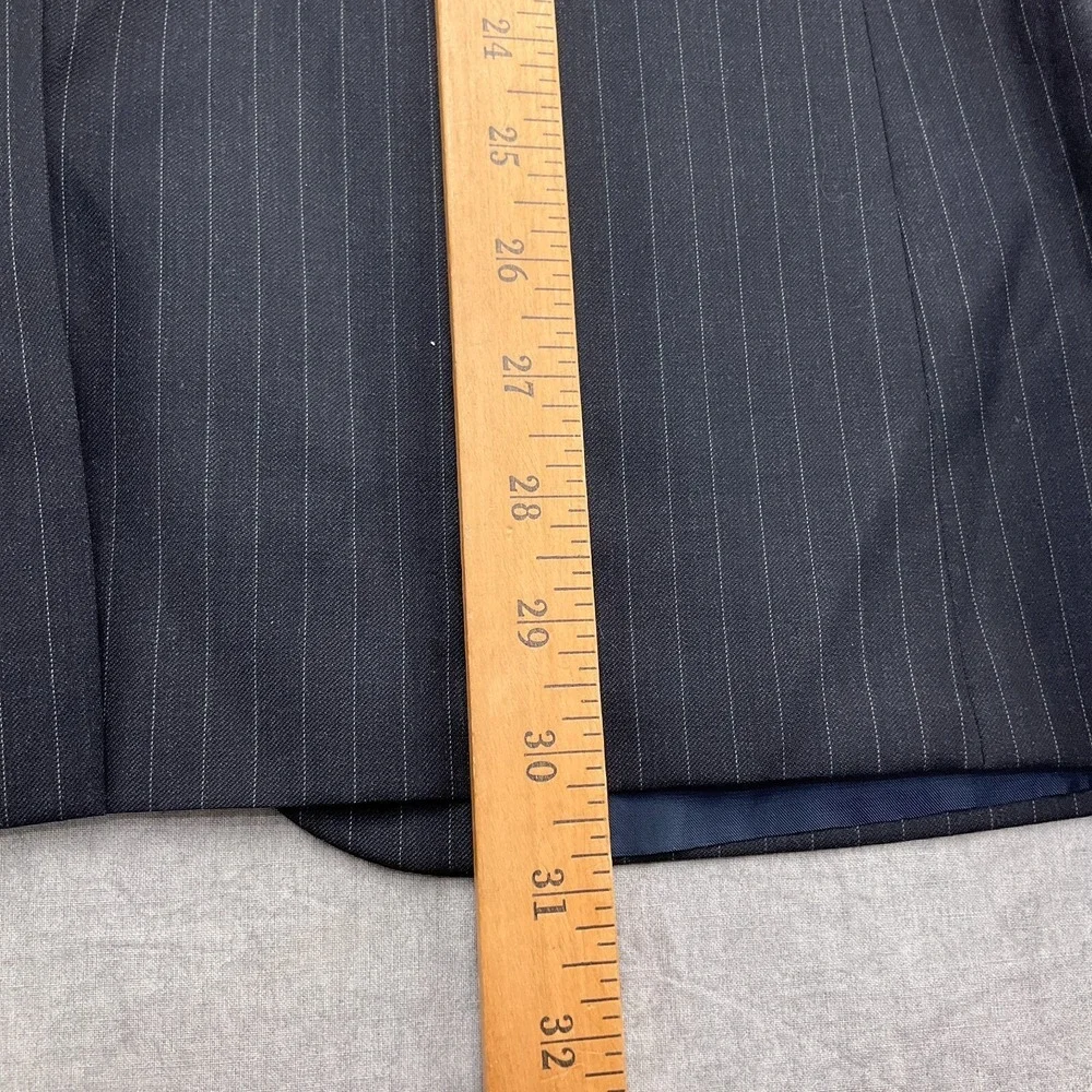 Hickey Blazer Men 40R Black White Pinstripe Jacket Wool VTG USA‎ Union